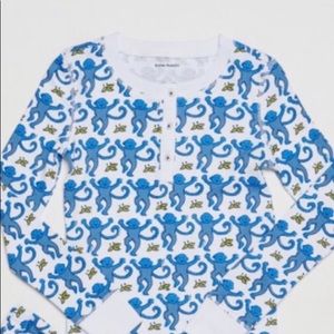 **TOP ONLY ROLLER RABBIT BLUE MONKEY KIDS PJ  SIZE 6 YEARS EUC